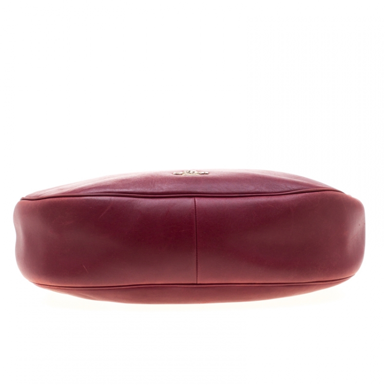 Pre Owned Coach Burgundy Leather Nomad Hobo