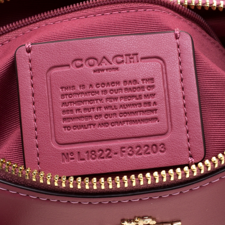 Pre Owned Coach Brown/Fuchsia Signature Coated Canvas and Leather Mini Bennett Satchel