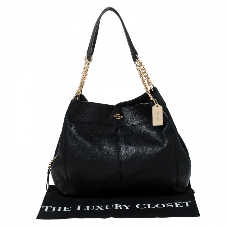 Pre Owned Coach Black Leather Lexy Shoulder Bag