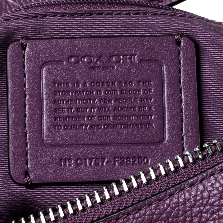 Pre Owned Coach Purple Leather Harley Oxblood Hobo