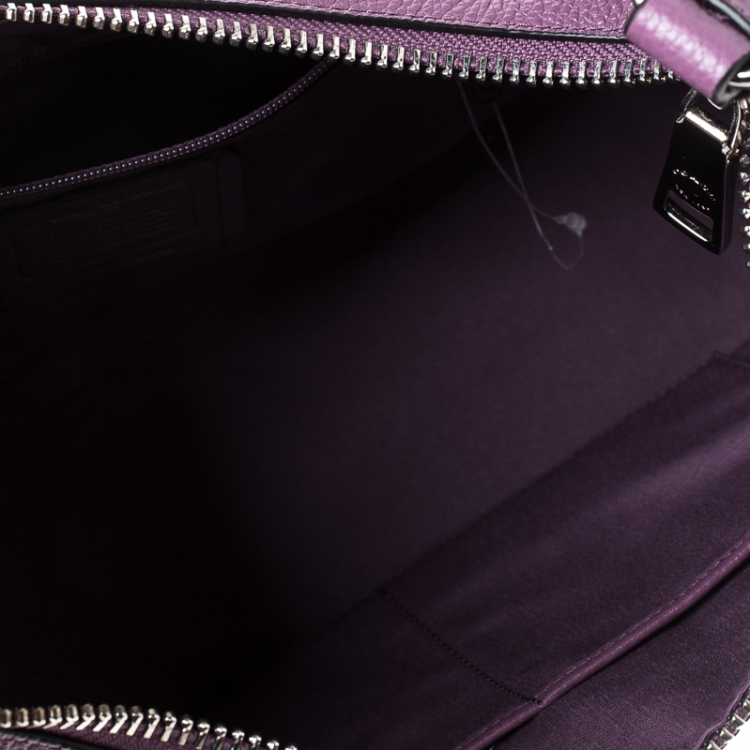 Pre Owned Coach Purple Leather Harley Oxblood Hobo