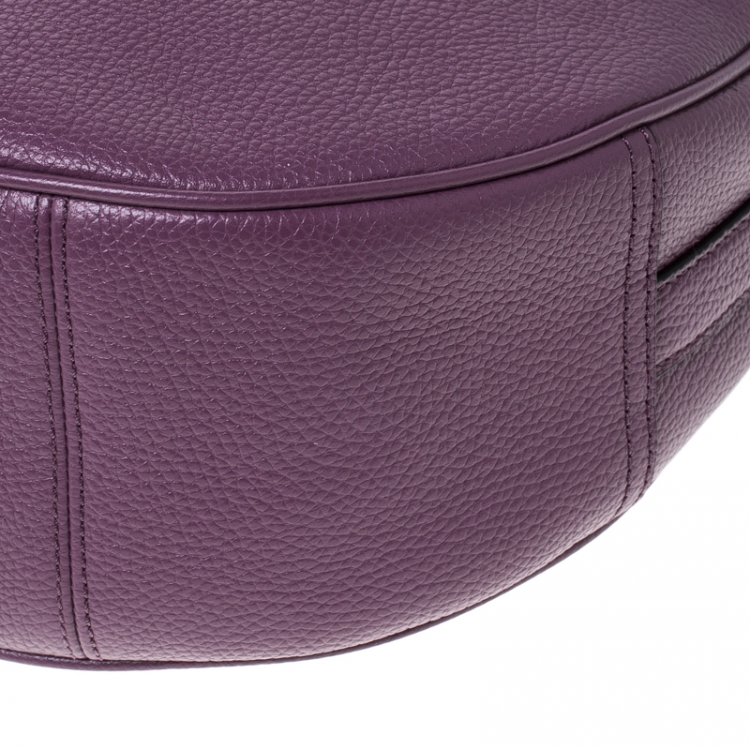 Pre Owned Coach Purple Leather Harley Oxblood Hobo