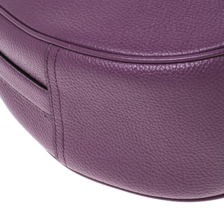 Pre Owned Coach Purple Leather Harley Oxblood Hobo