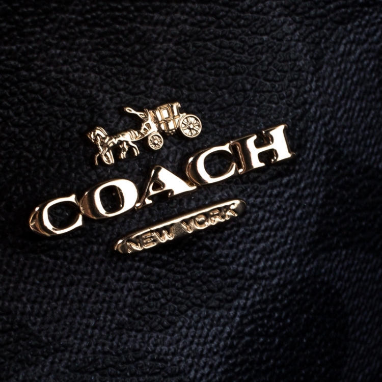 Pre Owned Coach Cream Flag Coated Canvas and Leather Reversible City Tote