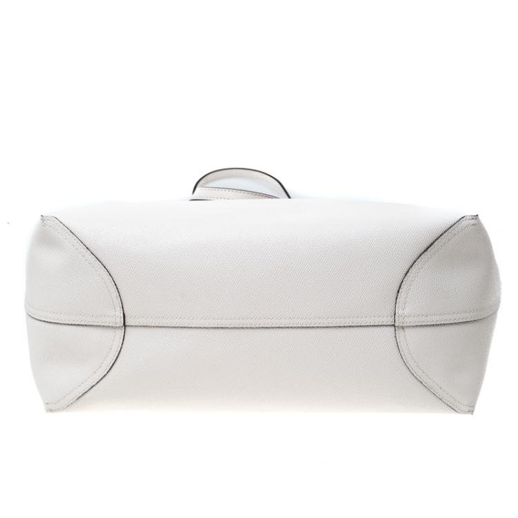 Pre Owned Coach Cream Flag Coated Canvas and Leather Reversible City Tote