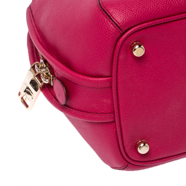 Pre Owned Coach Neon Pink Leather Prince Street Satchel