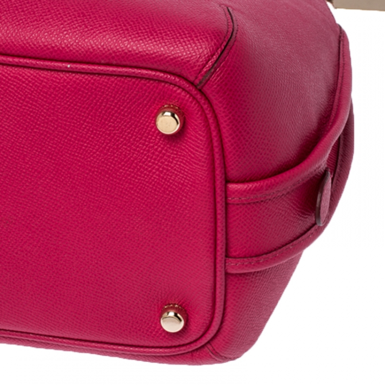 Pre Owned Coach Neon Pink Leather Prince Street Satchel