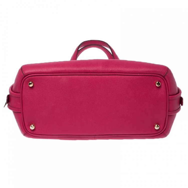 Pre Owned Coach Neon Pink Leather Prince Street Satchel
