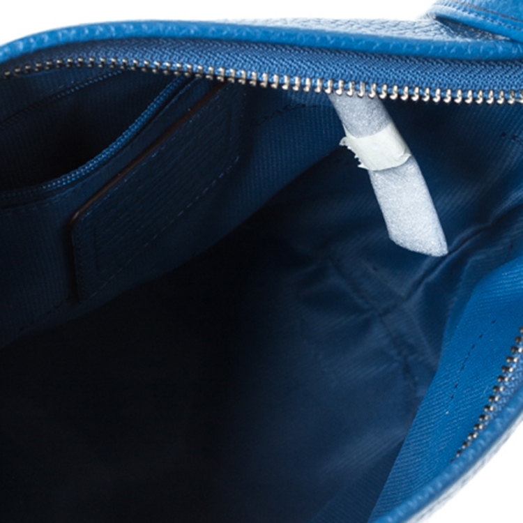 Pre Owned Coach Blue Pebble Leather Abby Crossbody Bag