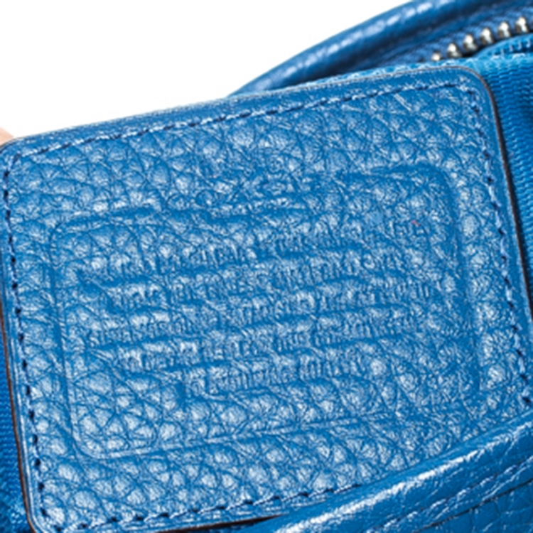 Pre Owned Coach Blue Pebble Leather Abby Crossbody Bag