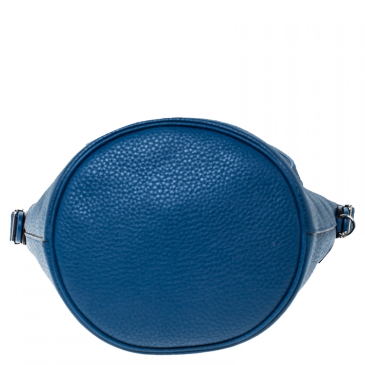 Pre Owned Coach Blue Pebble Leather Abby Crossbody Bag