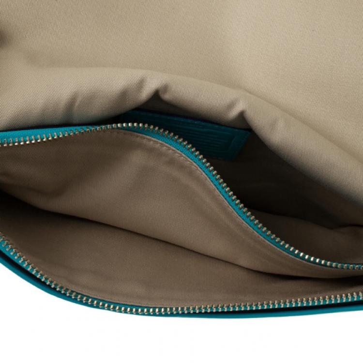 Pre Owned Coach Legacy Archival Two Tone Leather Penny Over Sized Clutch