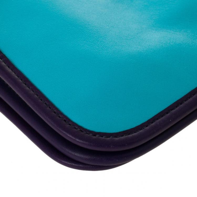 Pre Owned Coach Legacy Archival Two Tone Leather Penny Over Sized Clutch