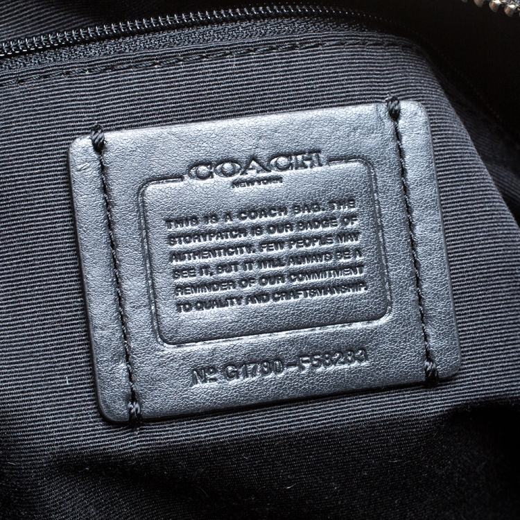 Pre Owned Coach Black Monogram Canvas Small Kelsey Satchel