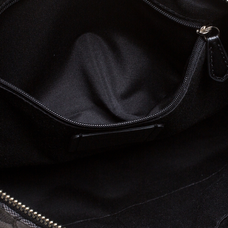 Pre Owned Coach Black Monogram Canvas Small Kelsey Satchel