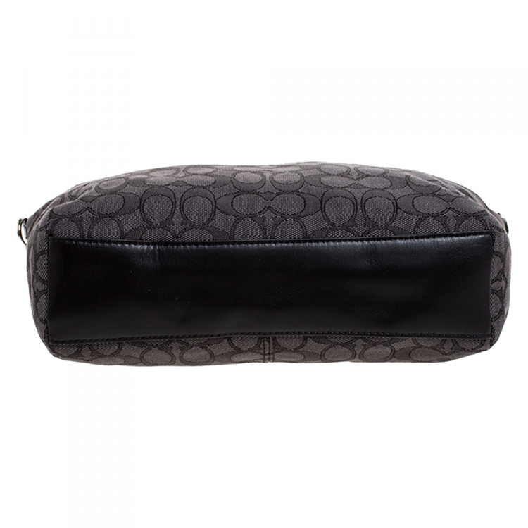 Pre Owned Coach Black Monogram Canvas Small Kelsey Satchel