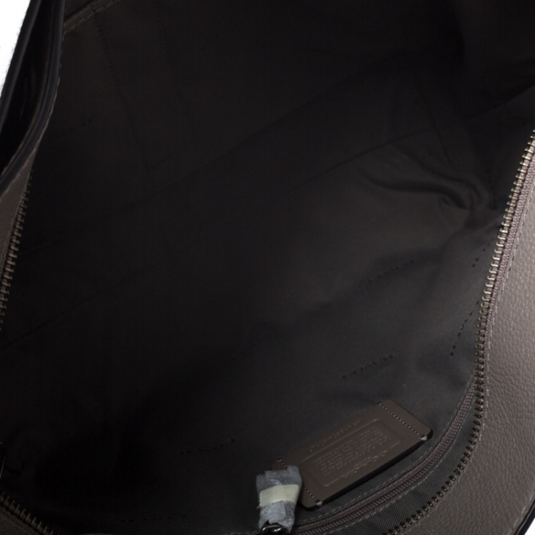 Pre Owned Coach Grey Leather Turnlock Tote