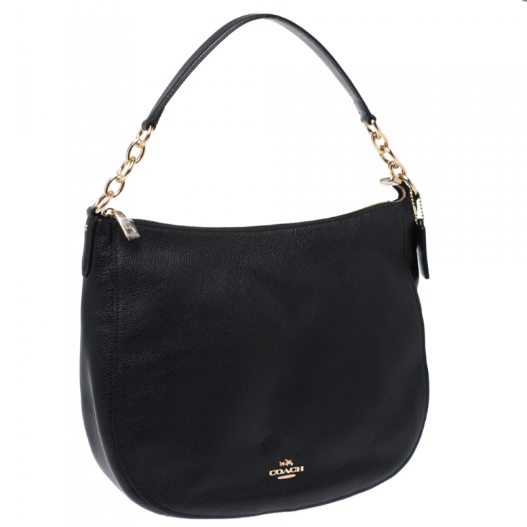 Pre Owned Coach Black Leather Chelsea 32 Hobo