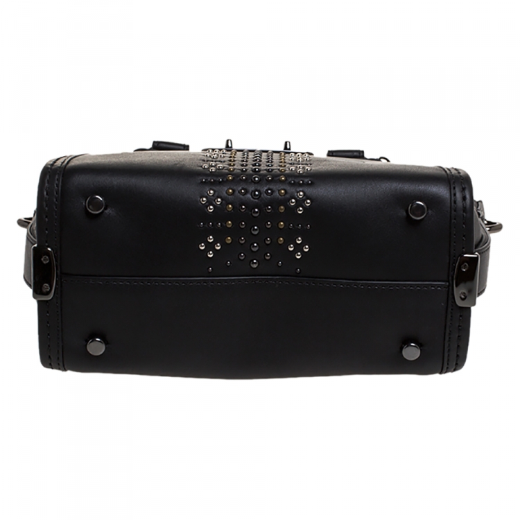 Pre Owned Coach Black Leather Swagger Studded Tote