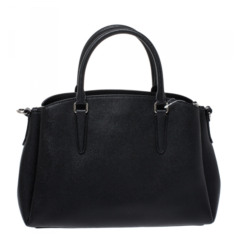 Pre Owned Coach Black Leather Sage Carryall Satchel