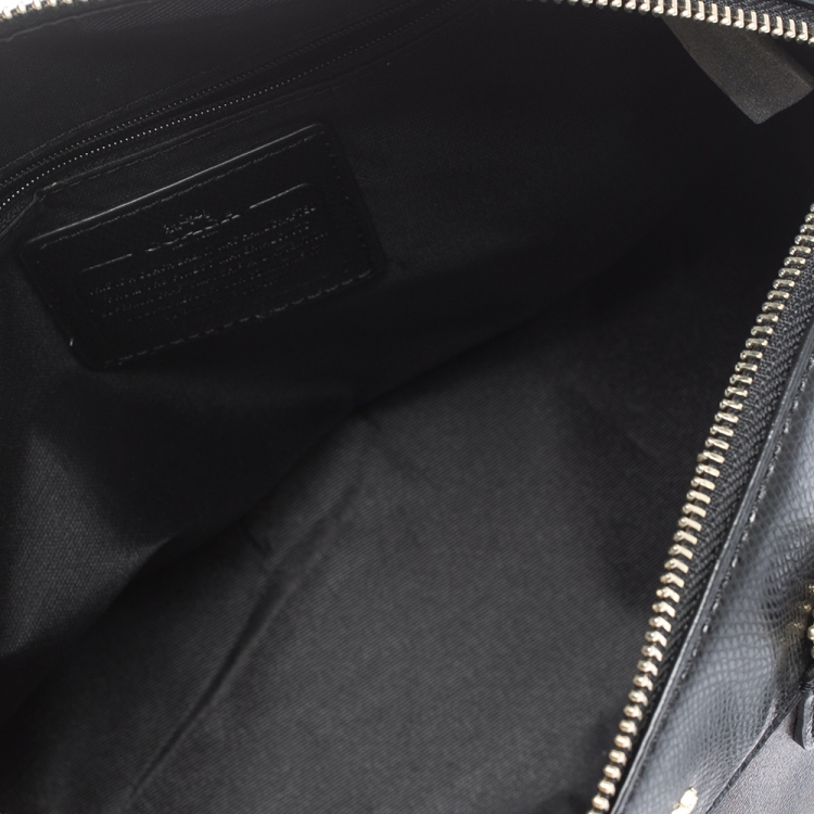 Pre Owned Coach Brown/Black Signature Coated Canvas Bennett Satchel
