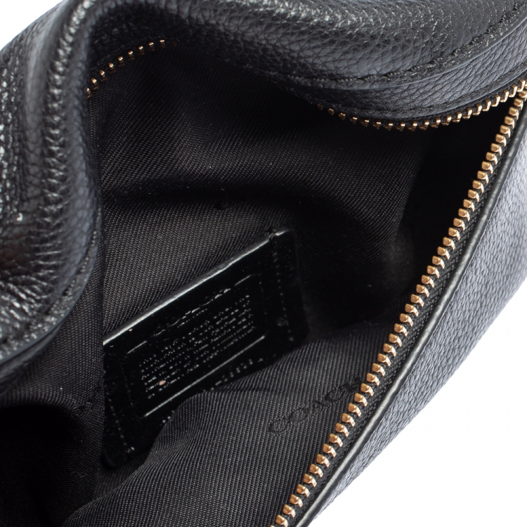 Pre Owned Coach Black Pebbled Leather Belt Bag