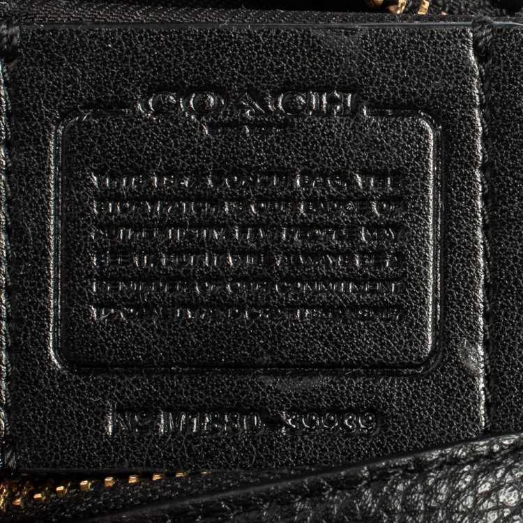Pre Owned Coach Black Pebbled Leather Belt Bag