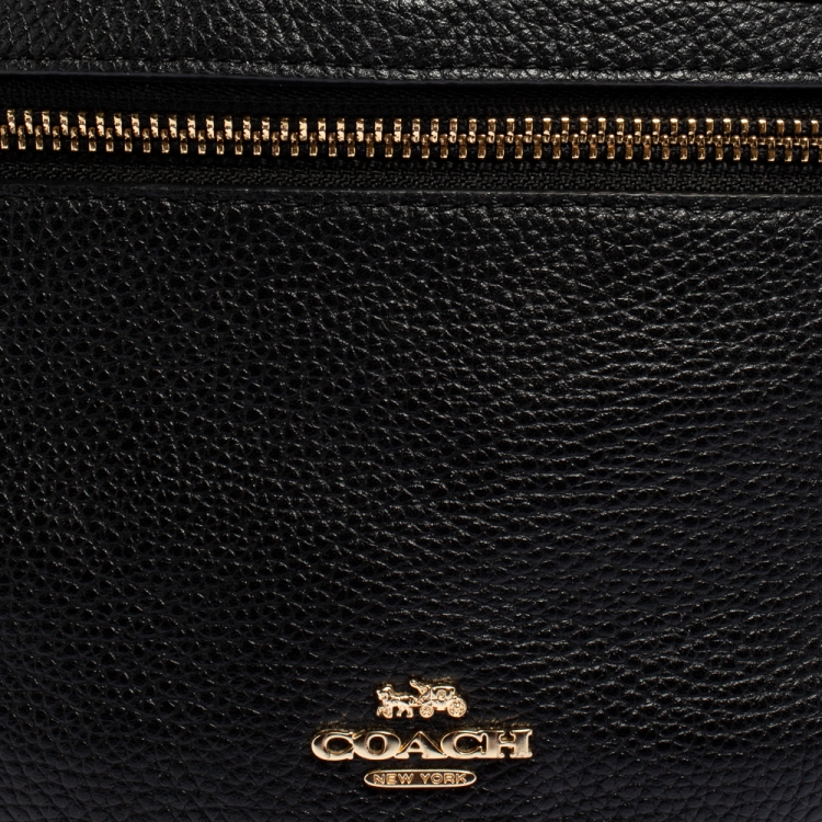 Pre Owned Coach Black Pebbled Leather Belt Bag