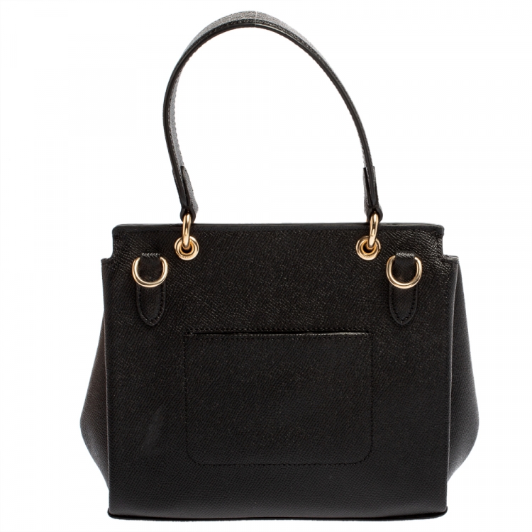Pre Owned Coach Black Leather Avary Top Handle Bag