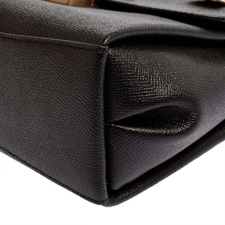 Pre Owned Coach Black Leather Avary Top Handle Bag