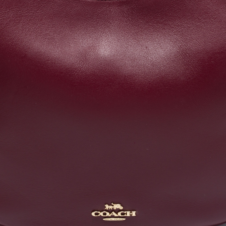 Pre Owned Coach Burgundy Leather Nomad Hobo