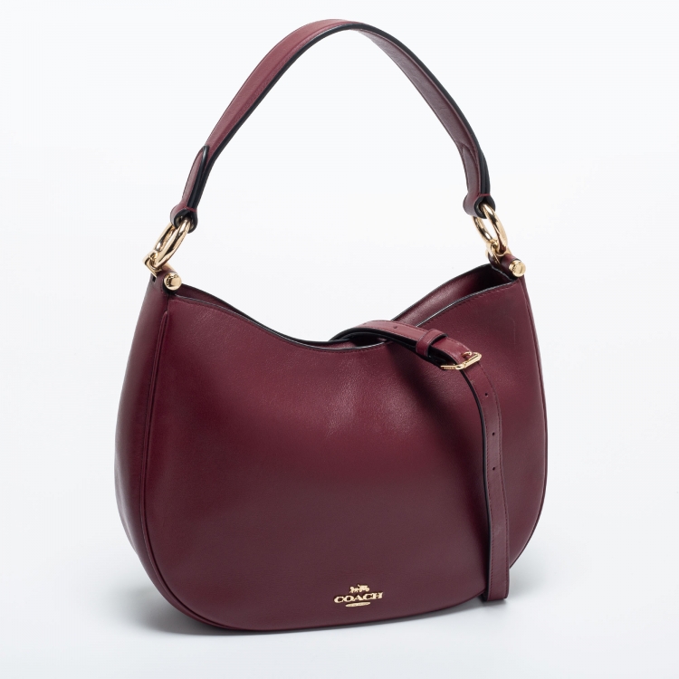 Pre Owned Coach Burgundy Leather Nomad Hobo