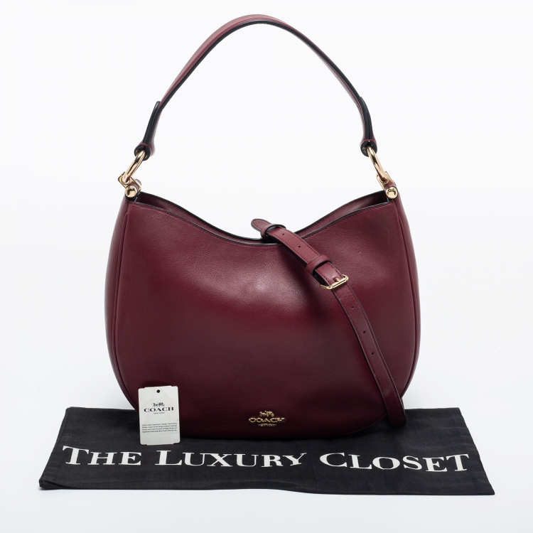 Pre Owned Coach Burgundy Leather Nomad Hobo