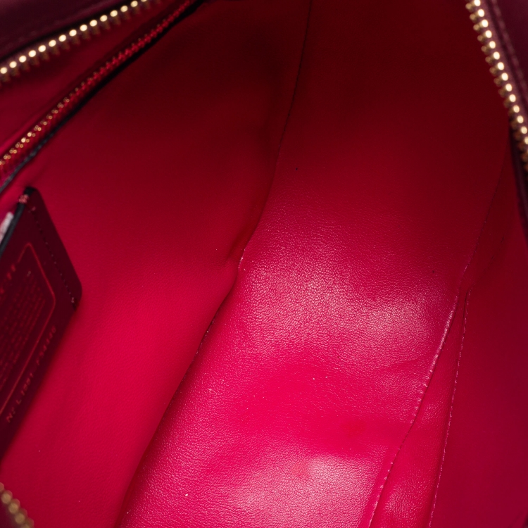 Pre Owned Coach Burgundy Leather Nomad Hobo