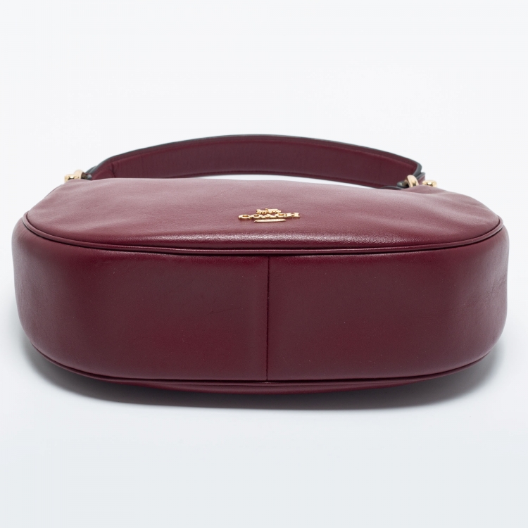 Pre Owned Coach Burgundy Leather Nomad Hobo