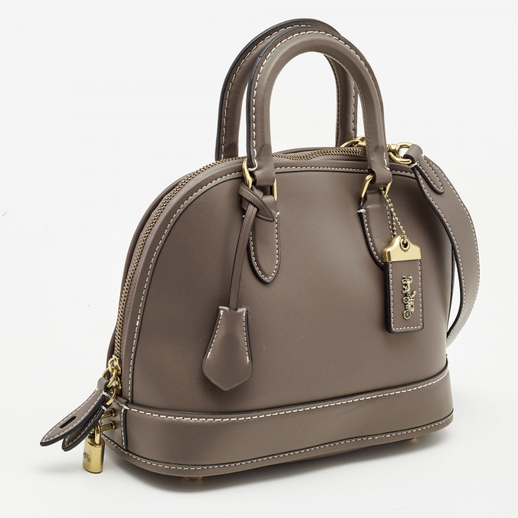 Pre Owned Coach Grey Leather Revel  Satchel