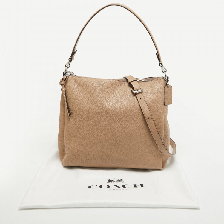 Pre Owned Coach Beige Leather Shay Shoulder Bag