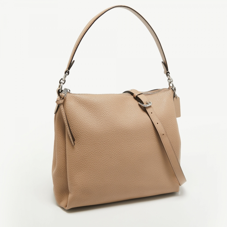 Pre Owned Coach Beige Leather Shay Shoulder Bag