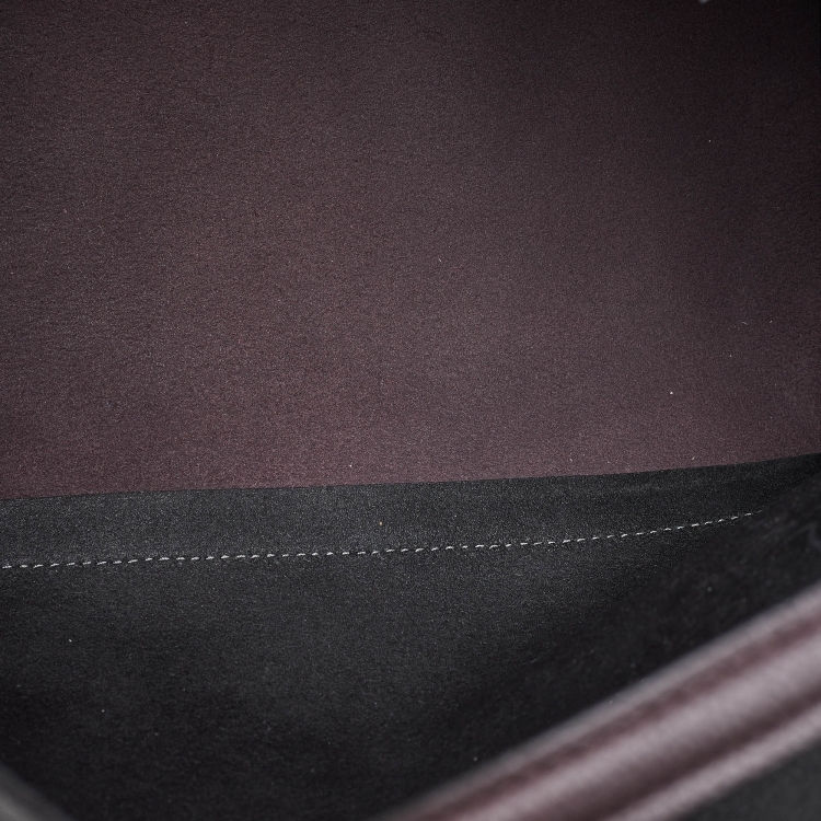 Pre Owned Coach Black/Burgundy Leather Kia Tote