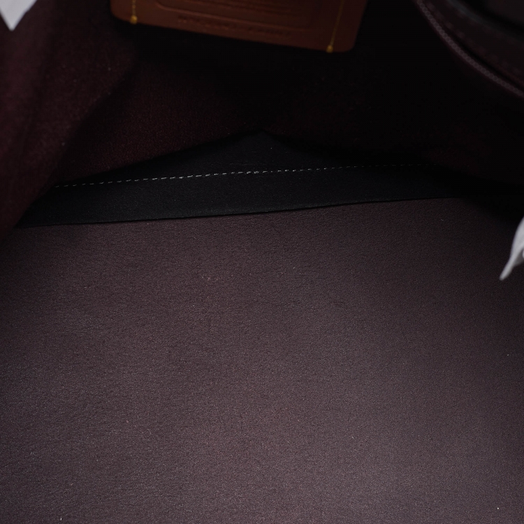 Pre Owned Coach Black/Burgundy Leather Kia Tote