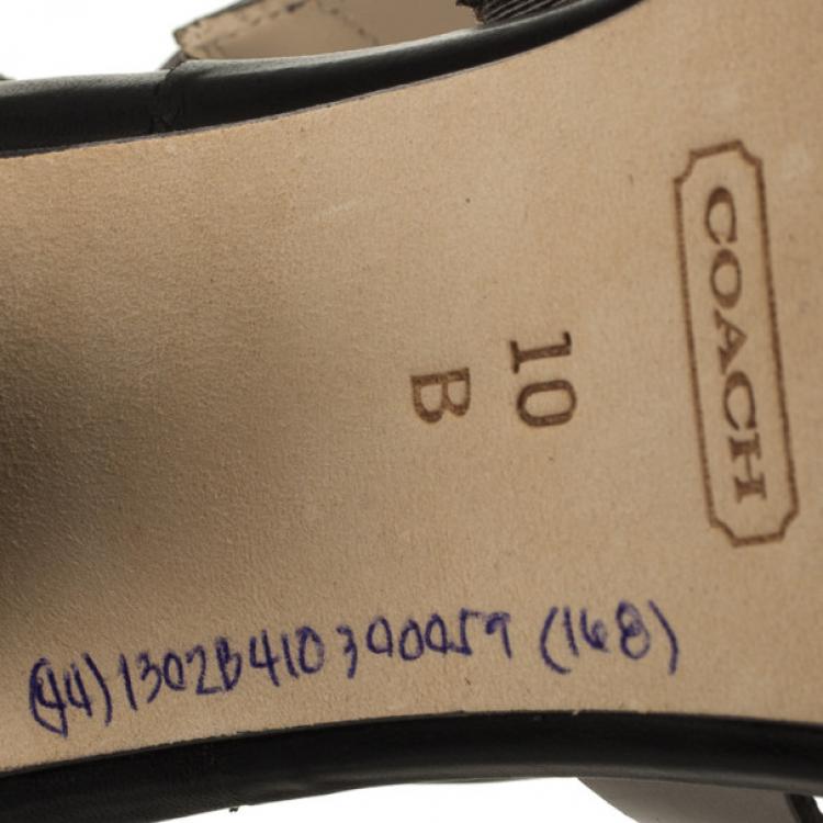 Pre Owned Coach Tawnee Vachetta Leather &amp; Snakeskin Strappy Sandals Size 40.5