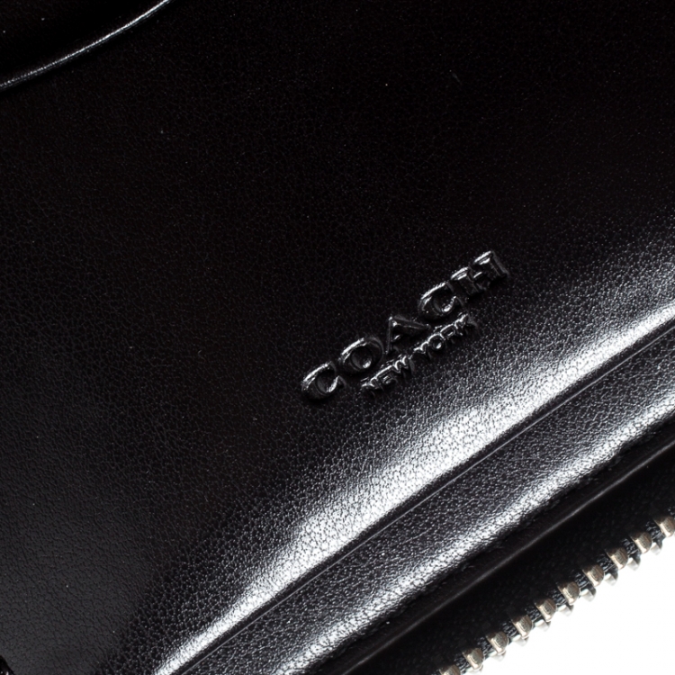 Pre Owned Coach Brown PVC Double Zip Travel Organizer