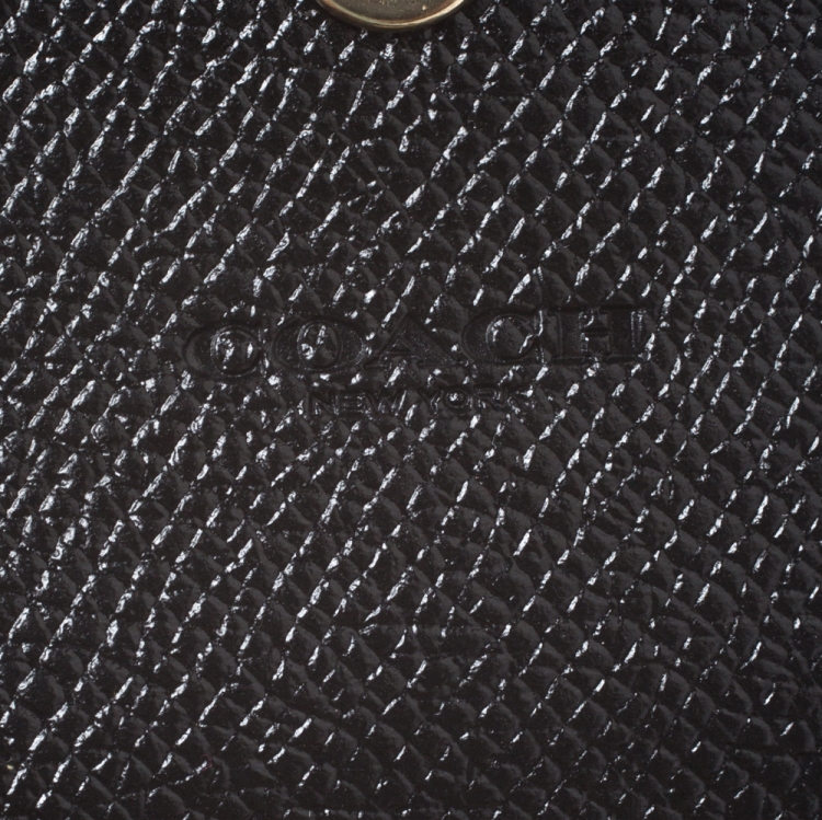 Pre Owned Coach Black Leather Crossbody Phone Pouch