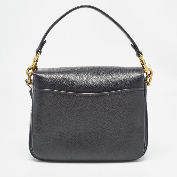 Pre Owned Coach Black Leather Cassie Top Handle Bag
