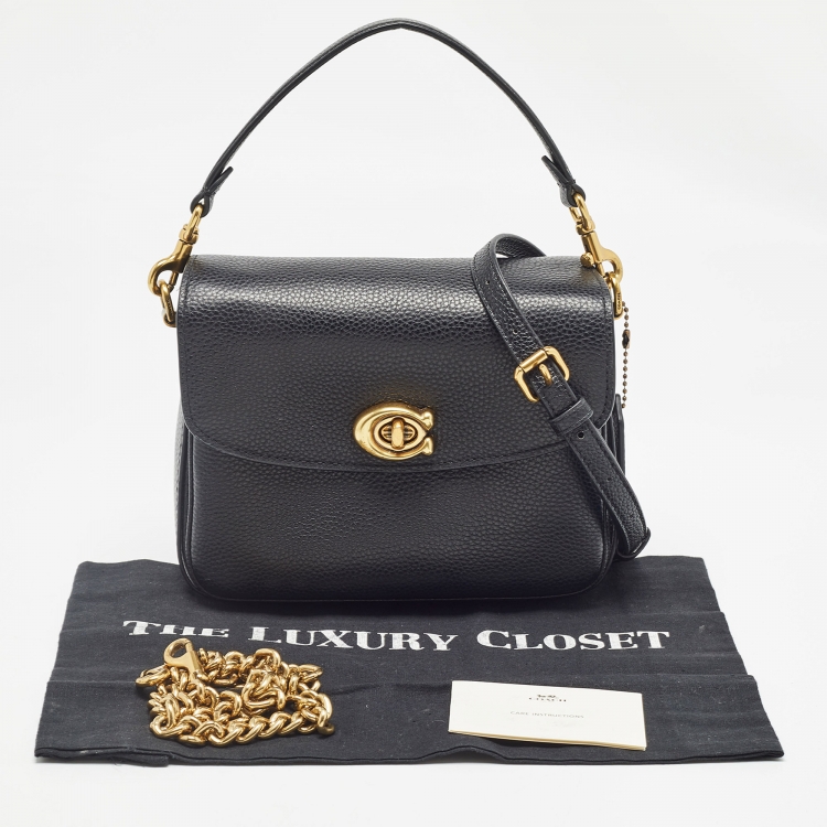 Pre Owned Coach Black Leather Cassie Top Handle Bag