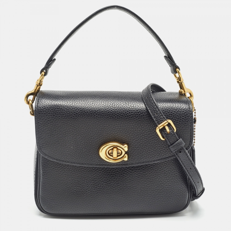 Pre Owned Coach Black Leather Cassie Top Handle Bag