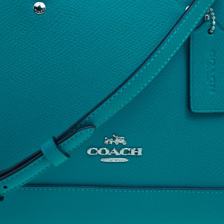Pre Owned Coach Turquoise Leather Sierra Satchel