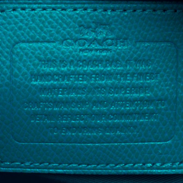 Pre Owned Coach Turquoise Leather Sierra Satchel