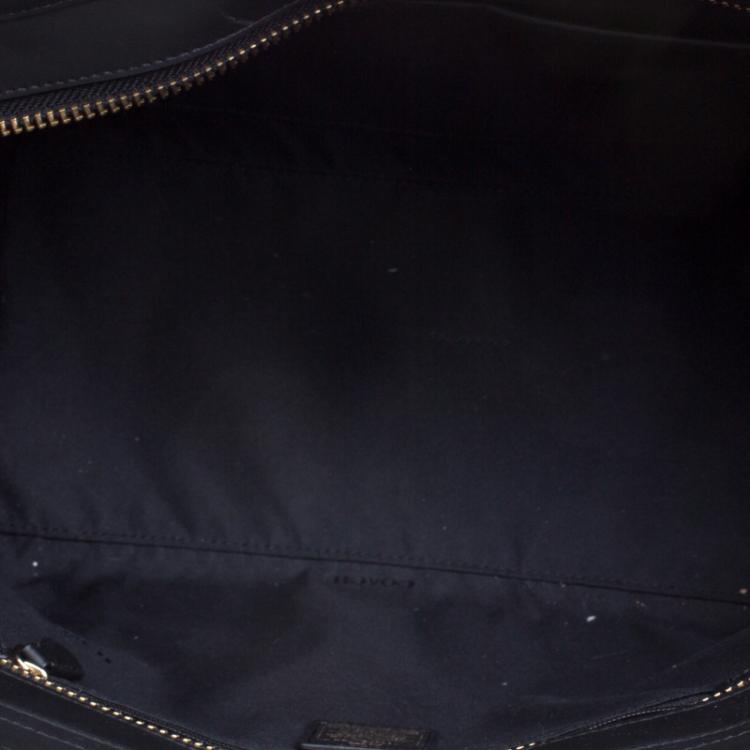 Pre Owned Coach Off White Croc Embossed Leather Large Swagger Top Handle Bag