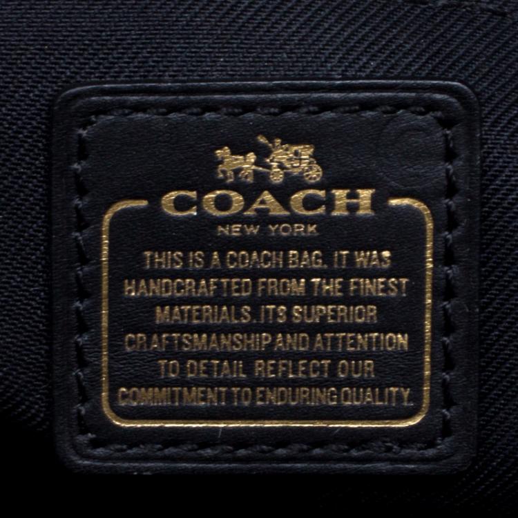 Pre Owned Coach Off White Croc Embossed Leather Large Swagger Top Handle Bag